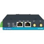 Front-Ansicht des ICR-2437 450 MHz LTE Mobilfunkrouter von Advantech mit DIN-Schienen Montagehalterung