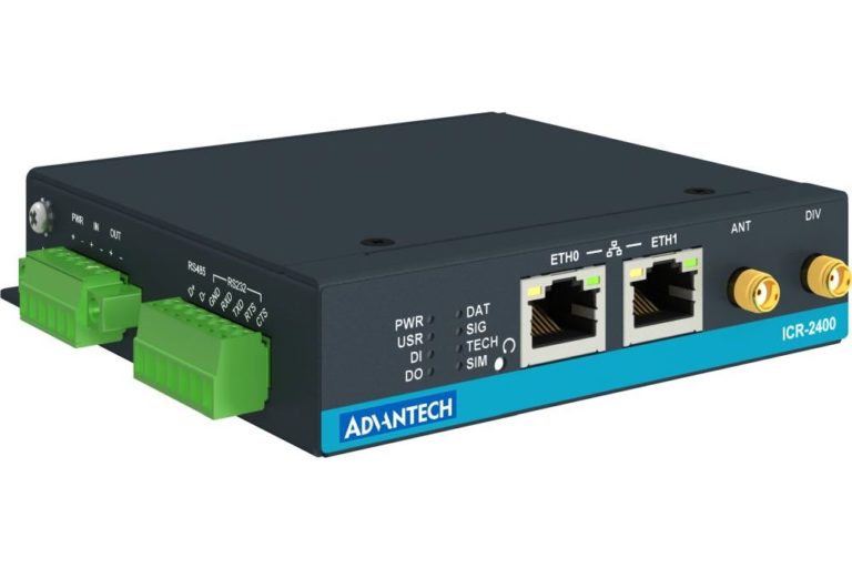 ICR-2437 450 MHz LTE Mobilfunkrouter von Advantech mit Wand Montagehalterung