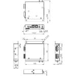 Zeichnung des ICR-2437 450 MHz LTE Mobilfunkrouter von Advantech mit Wand Montagehalterung