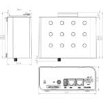 Zeichnung des ICR-2701P LAN Industrie Router von Advantech