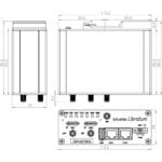 Zeichnung des ICR-2734 kompakter 4G LTE Industrie Router von Advantech