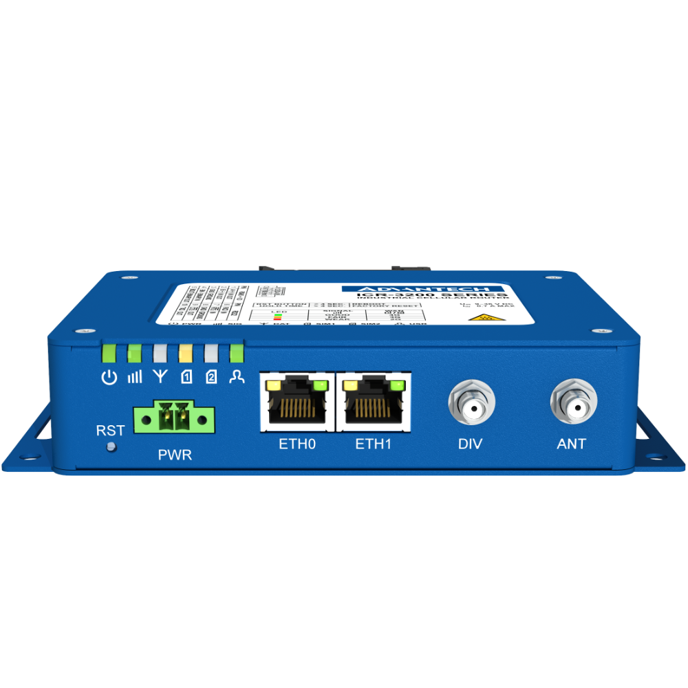 Vorderseite des ICR-3231 4G LTE CAT 4 Mobilfunkrouter von Advantech