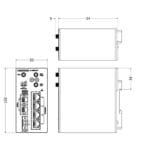 Zeichnung des Merlin-4407-T4-S2-LV CAT 4 LTE Mobilfunk Router von Westermo