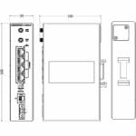 Zeichnung des Merlin-4106-T4-S1-DI1 industriellen 4G LTE Mobilfunkrouter von Westermo