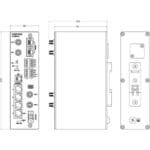 Zeichnung des Merlin-4758-V-T4G-S2-DI6-DO2-LV-PFO VDSL 5G Routers von Westermo